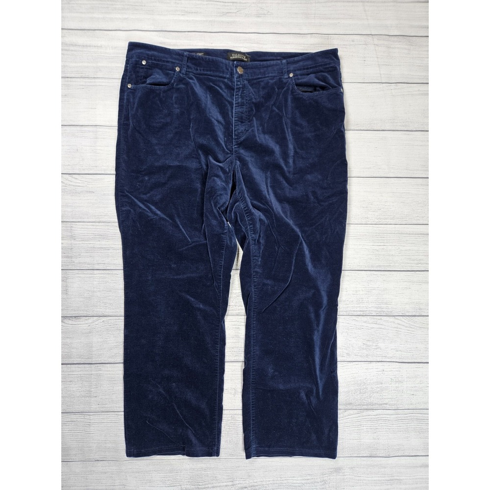 Talbots Flawless Five-Pocket Pant Womens 20 Navy Cotton Blend Straight Curvy